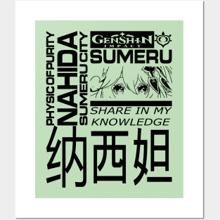 Genshin Impact Nahida JP (Black) Posters and Art